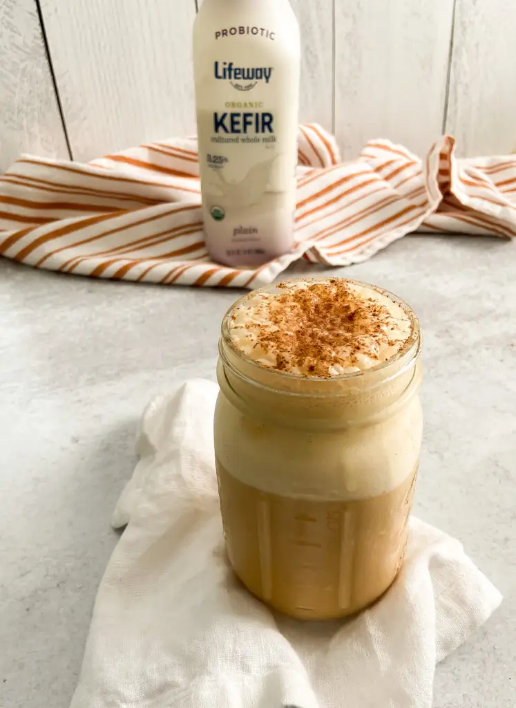 Creamy pumpkin smoothie with cinnamon