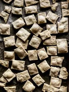 Thin baked crackers texture
