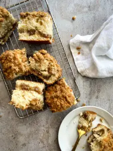 cake baking tips- Cake Baking Tips 101 Homemade coffee cake slice close-up