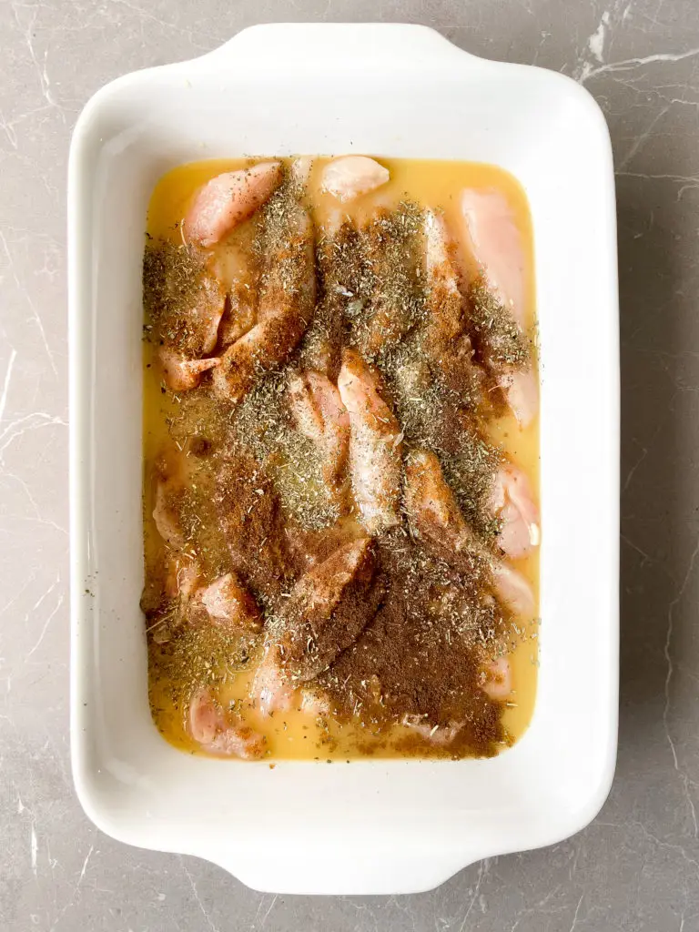 Step 2: Baking chicken marinade tenders on sheet pan