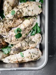 Chicken tenders baked with seasoning and crispy edges — Sugar Face Bakes