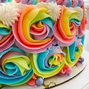 rainbow buttercream frosting- Rainbow Buttercream Frosting Baking Tips & Tricks, Cake, Desserts rainbow buttercream frosting Butter |Food Coloring |Milk |Powdered Sugar |Vanilla Extract