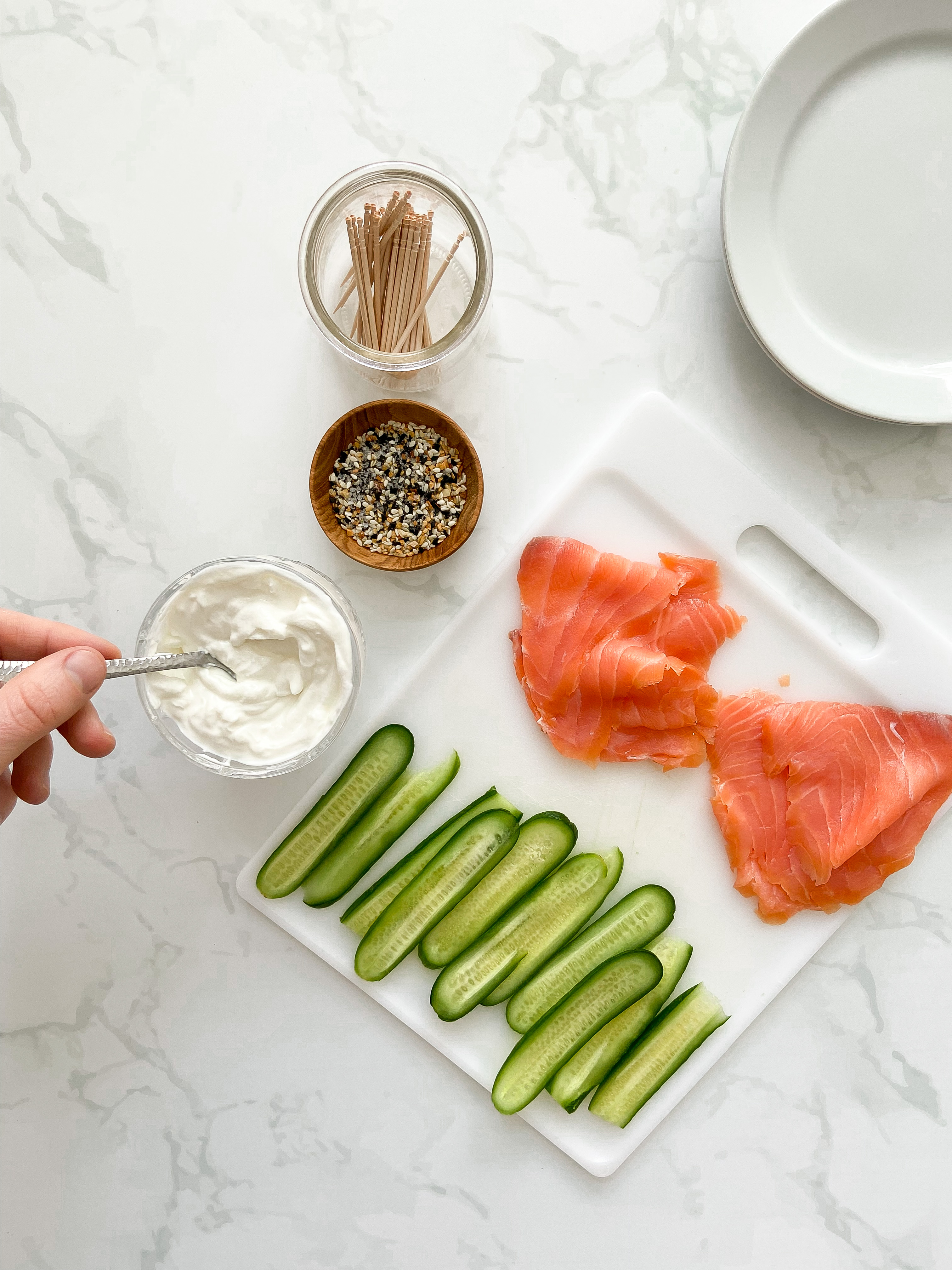 Healthy smoked salmon and goat cheese roll ups with toothpicks — Sugar Face Bakes