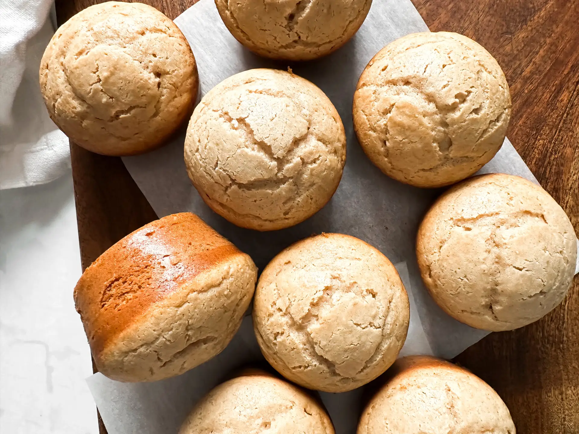 peanut butter banana muffins- Peanut Butter Banana Muffins Golden brown Peanut Butter Banana Muffins with a moist crumb served on a cooling rack