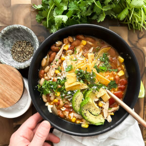 Chicken tortilla soup with toppings — Sugar Face Bakes