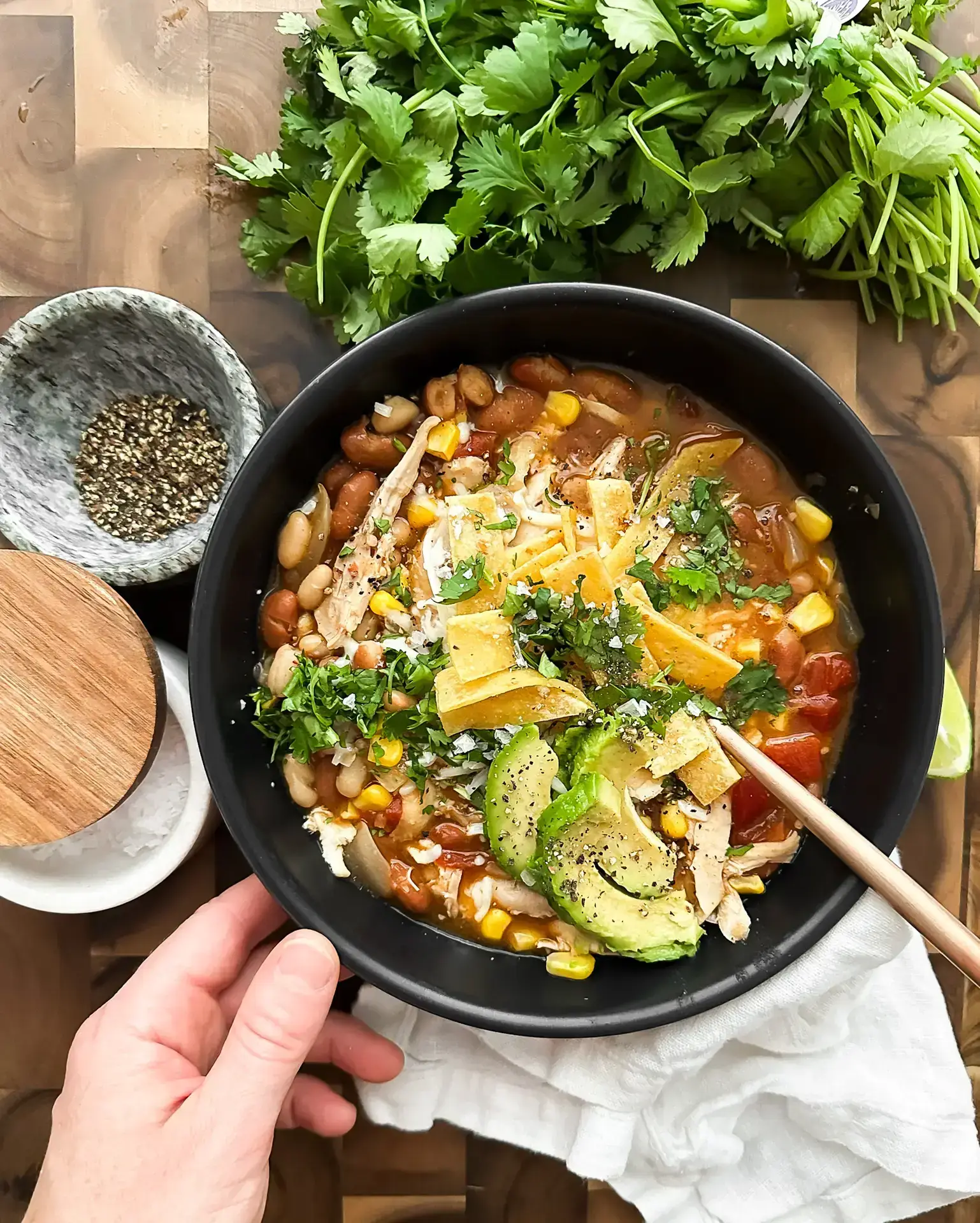 Chicken tortilla soup with toppings — Sugar Face Bakes