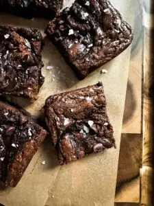 Fudgy Pumpkin Spice Swirl Brownies With Sea Salt