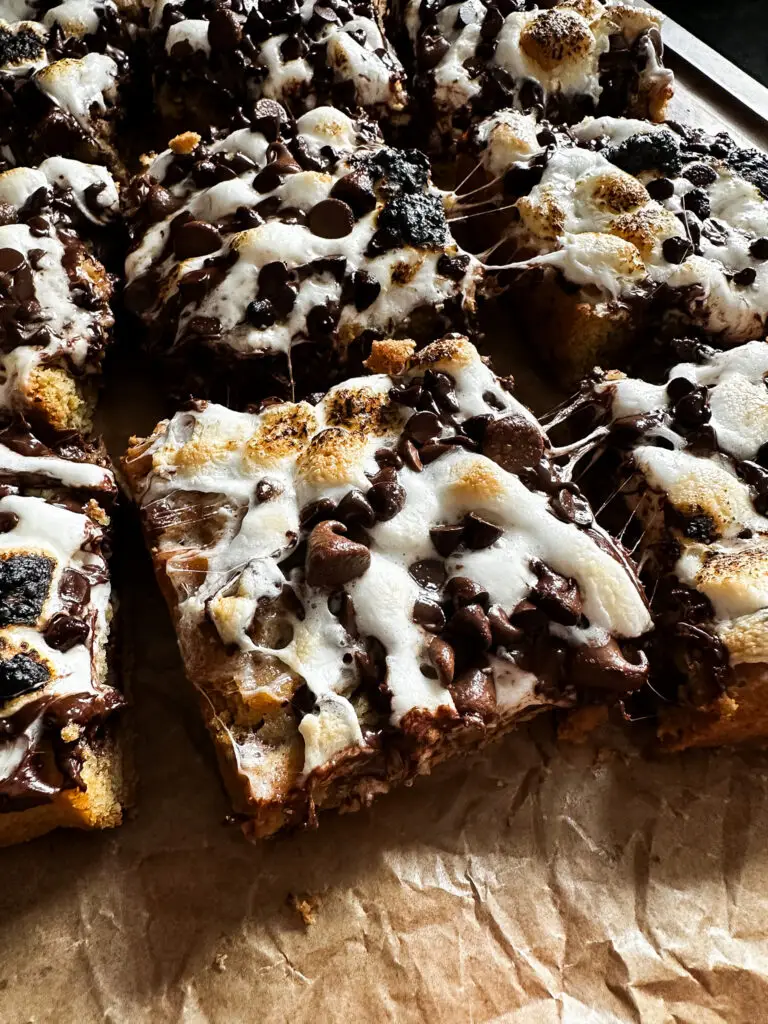 Smore cookie bars gooey marshmallow chocolate — Sugar Face Bakes