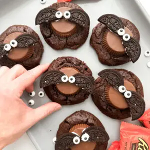 Reese’s Bat Halloween Brownie Cookies