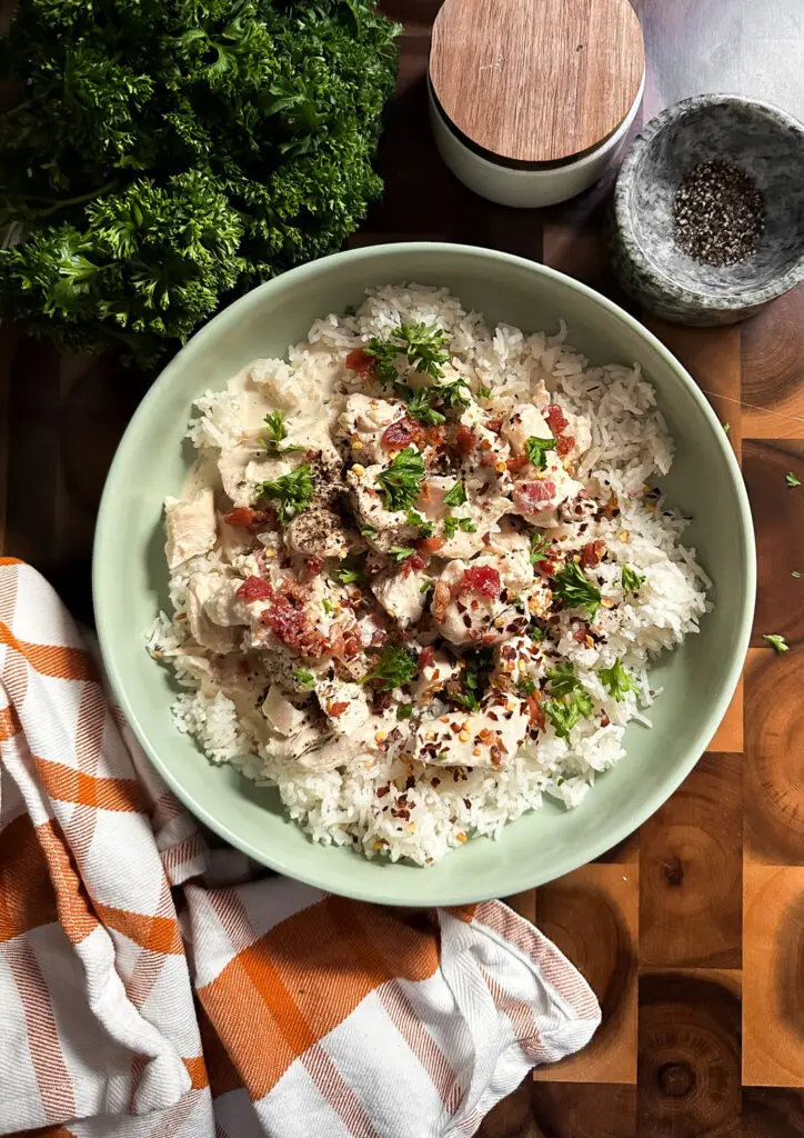 Healthy slow cooker crack chicken creamy — Sugar Face Bakes