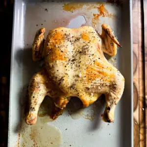 Chicken, Dinner, Oven Baked spatchcock chicken Black Pepper |Olive Oil |Sea Salt