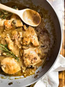 Chicken fricassee with creamy sauce and mushrooms — Sugar Face Bakes