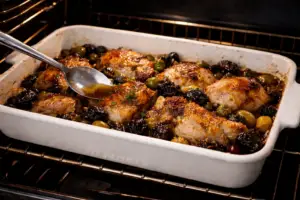 Chicken marbella baked with prunes, olives, and sauce — Sugar Face Bakes