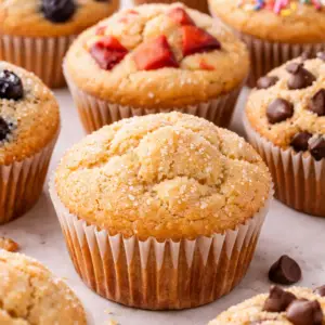 Egg-free cottage cheese muffins that are soft, fluffy, and bakery-style with high protein and kid-friendly ingredients