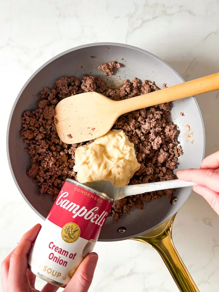 ground beef and creamy onion soup filling