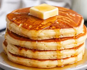 Fluffy homemade pancakes with syrup — Sugar Face Bakes