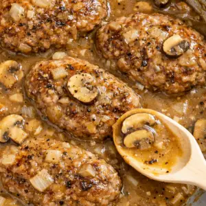 Salisbury steak with mushroom gravy — Sugar Face Bakes