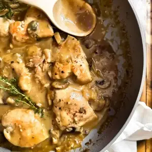 chicken fricassee- Easy Chicken Fricassee Chicken fricassee with creamy sauce and mushrooms — Sugar Face Bakes