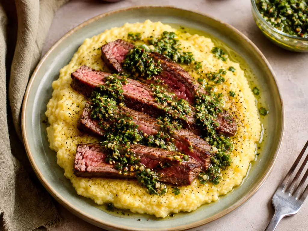 Fresh chimichurri sauce in bowl — Sugar Face Bakes