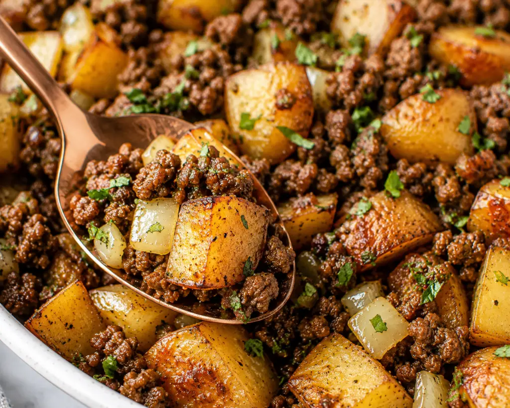 Ground beef and potatoes skillet dinner — Sugar Face Bakes