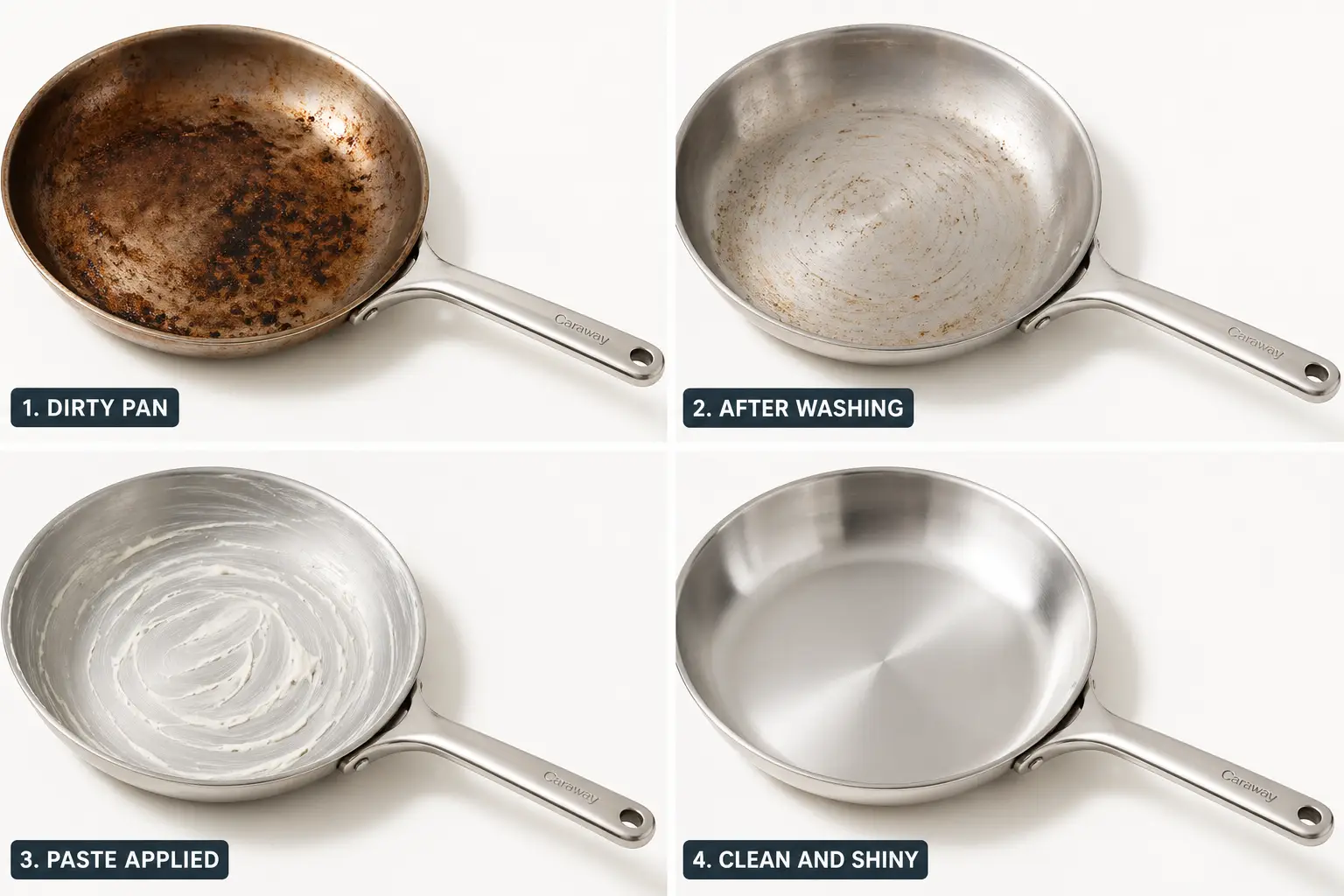 Cooking Tips & Tricks, Cooking method, Stovetop stainless steel Baking Soda |Lemon |Vinegar