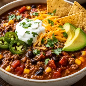 taco soup with ground beef- Easy Taco Soup with Ground Beef Taco soup with ground beef in bowl — Sugar Face Bakes