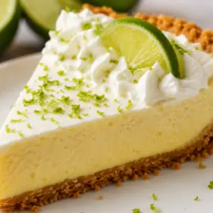 Prepared graham cracker pie crust pressed into a glass pie dish before adding the key lime filling.