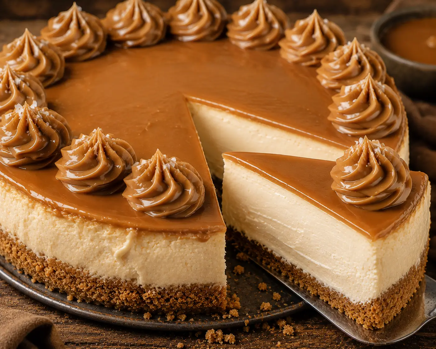 dulce de leche cheesecake- Caramel Dulce De Leche Cheesecake Ultra-creamy Caramel Cheesecake made with my SugarFaceBakes Classic Cheesecake filling, topped with silky homemade caramel, piped dulce de leche swirls, and flaky sea salt. The ultimate make-ahead dessert for holidays, birthdays, and special occasions.