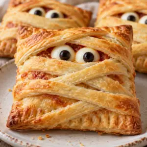mummy pizza pockets- Mummy Pizza Pockets with Crescent Dough Golden mummy pizza pockets with crescent dough bandages and mozzarella and black olive eyes.